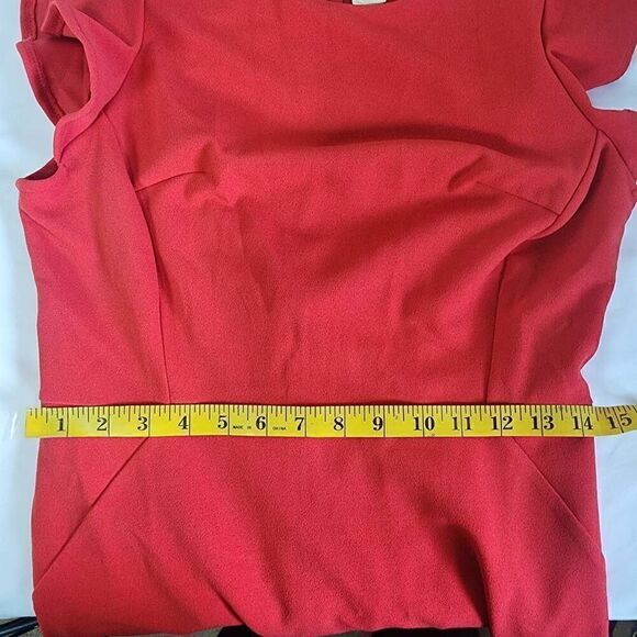 She + Sky Amelia Ruffle Dress Red Women's  Size M G11 - Picture 8 of 13